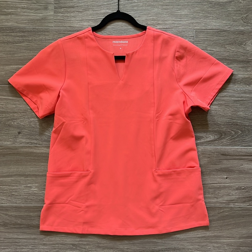 Mandala scrubs 5 Pocket Notch Neck Top